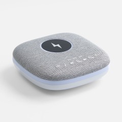 Bluetooth-колонка с беспроводной зарядкой и подсветкой Terrafonic, серая