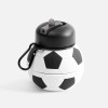 Складная бутылка для воды Football Flex, белая с черным Складная бутылка для воды Football Flex, белая с черным