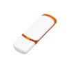 Флешка промо прямоугольной классической формы с цветными вставками USB 2.0, , белый/оранжевый Флешка промо прямоугольной классической формы с цветными вставками USB 2.0, , белый/оранжевый
