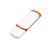 Флешка промо прямоугольной классической формы с цветными вставками USB 2.0, , белый/оранжевый Флешка промо прямоугольной классической формы с цветными вставками USB 2.0, , белый/оранжевый
