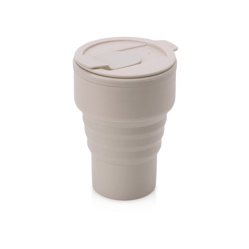 Силиконовый складной стакан GoCup, бежевый
