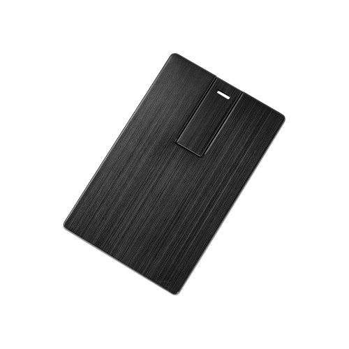 Флеш-карта USB 2.0 в виде металлической карты Card Metal, черный