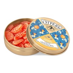 Карамель леденцовая со вкусом апельсина в банке