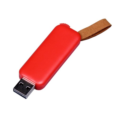 USB-флешка промо прямоугольной формы USB 3.0, выдвижной механизм, красный