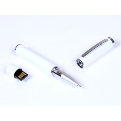 USB-флешка в виде ручки с мини чипом USB 2.0, белый
