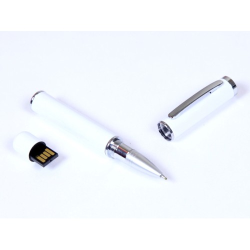 USB-флешка в виде ручки с мини чипом USB 2.0, белый