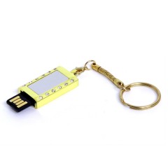 USB-флешка в виде Кулона с кристаллами USB 2.0, мини чип, золотой