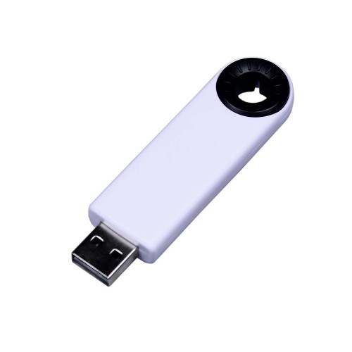 USB-флешка промо прямоугольной формы USB 3.0, выдвижной механизм, черный