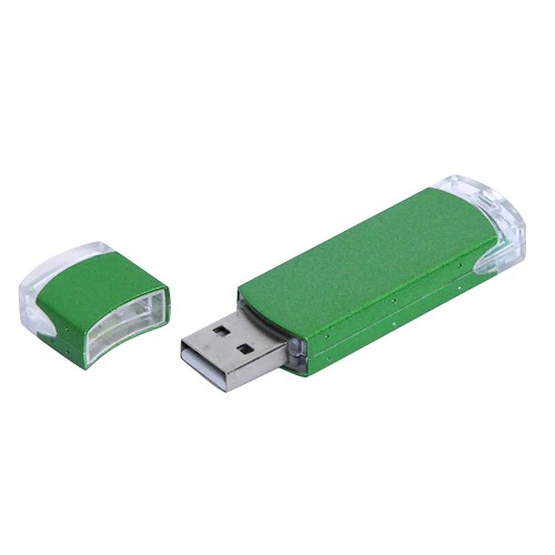 Флешка промо прямоугольной классической формы USB 2.0, , зеленый