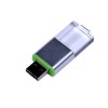 USB-флешка промо прямоугольной формы USB 2.0, выдвижной механизм, зеленый USB-флешка промо прямоугольной формы USB 2.0, выдвижной механизм, зеленый