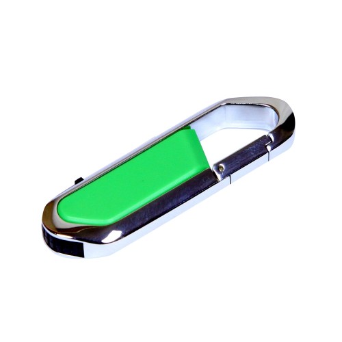 Флешка в виде карабина USB 2.0, , зеленый/серебристый
