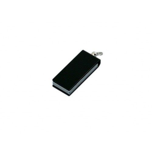 Флешка с мини чипом USB 2.0, минимальный размер, цветной корпус,, черный