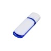 Флешка промо прямоугольной классической формы с цветными вставками USB 2.0, , белый/синий