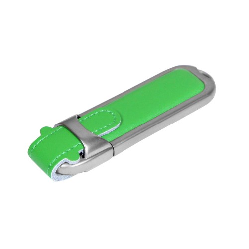 Флешка 3.0 с массивным классическим корпусом USB 3.0, , зеленый/серебристый
