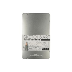 Набор из 12 чернографитовых карандашей Sketch & Art В - 14В
