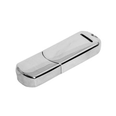 Флешка каплевидной формы USB 2.0, современный дизайн,, серебристый