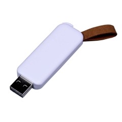 USB-флешка промо прямоугольной формы USB 3.0, выдвижной механизм, белый