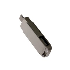 USB 3.0- флешка поворотный механизм 2 в 1, c дополнительным разъемом Type-C с одноцветным металлическим клипом, серый