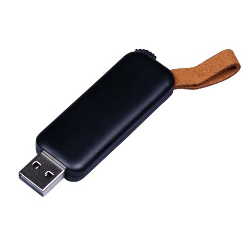 USB-флешка промо прямоугольной формы USB 3.0, выдвижной механизм, черный