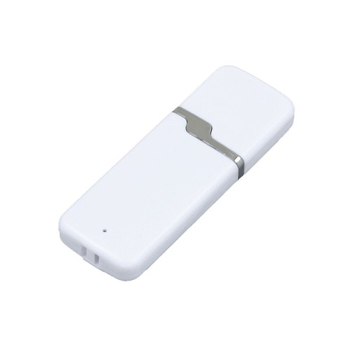 Флешка промо прямоугольной формы c оригинальным колпачком USB 2.0, , белый
