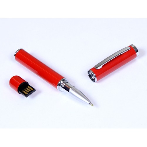 USB-флешка в виде ручки с мини чипом USB 2.0, красный