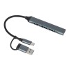 USB-хаб Link с коннектором 2-в-1 USB-C и USB-A, 2.0/3.0 USB-хаб Link с коннектором 2-в-1 USB-C и USB-A, 2.0/3.0