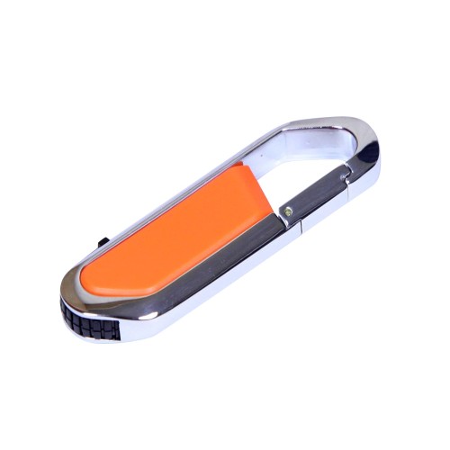 Флешка в виде карабина USB 2.0, , оранжевый/серебристый