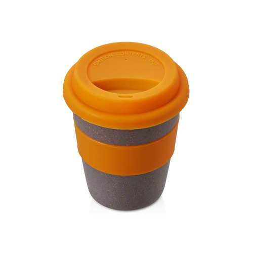Стакан с силиконовой крышкой Cafe, оранжевый