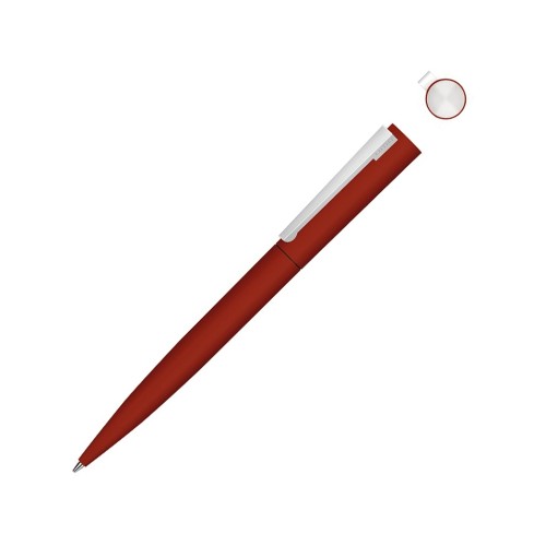 Металлическая шариковая ручка soft touch Brush gum, красный