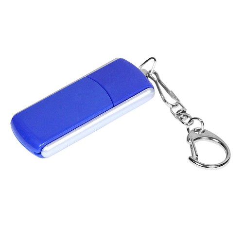 Флешка 3.0 промо прямоугольной формы USB 3.0, выдвижной механизм,, синий