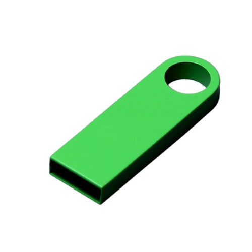 USB 2.0-флешка с мини чипом и круглым отверстием, зеленый