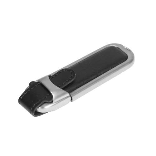 Флешка с массивным классическим корпусом USB 2.0, , черный/серебристый