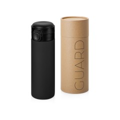 Вакуумная термокружка c кнопкой Guard, soft-touch, 400 мл, тубус