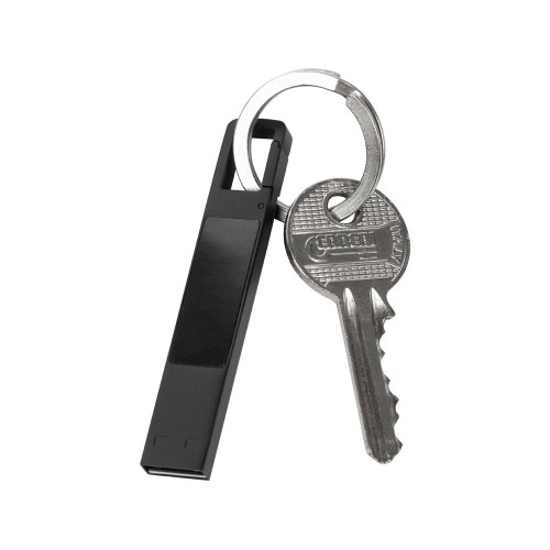 USB 2.0- флешка c подсветкой логотипа Hook LED, темно-серый, синяя подсветка