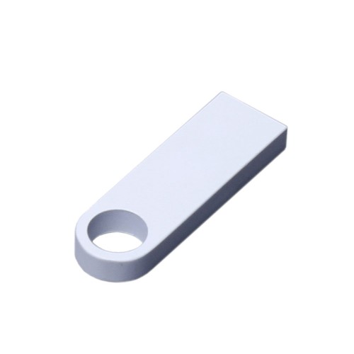 USB 2.0-флешка с мини чипом и круглым отверстием, белый