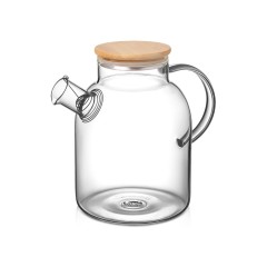 Стеклянный чайник с бамбуковой крышкой Sencha M