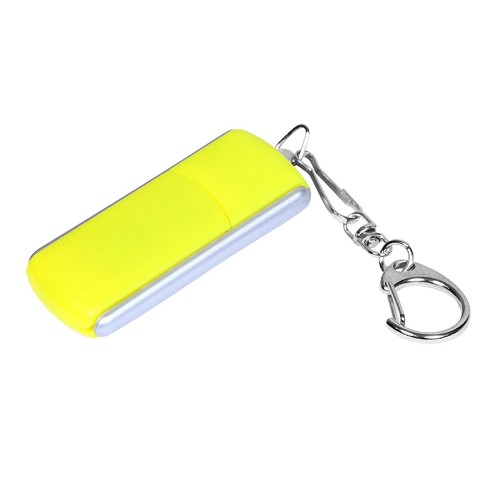 Флешка промо прямоугольной формы USB 2.0, выдвижной механизм,, желтый