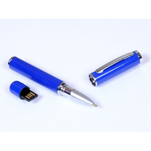 USB-флешка в виде ручки с мини чипом USB 2.0, синий