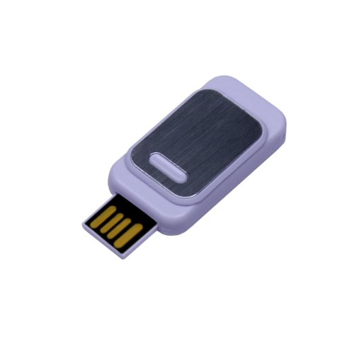 USB-флешка промо прямоугольной формы USB 2.0, выдвижной механизм, белый