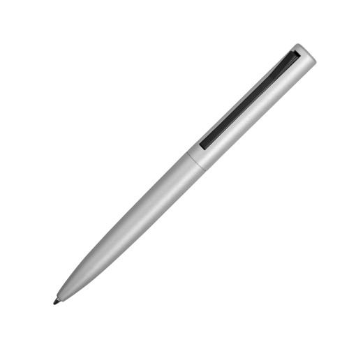 Ручка металлическая шариковая Bevel, серебристый/черный