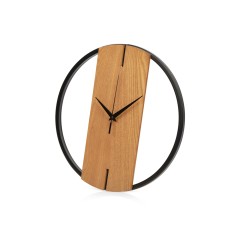 Деревянные часы с металлическим ободом Time Wheel
