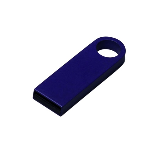 USB 2.0-флешка с мини чипом и круглым отверстием, синий