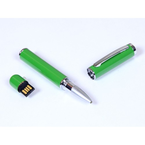USB-флешка в виде ручки с мини чипом USB 2.0, зеленый