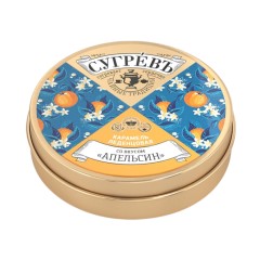 Карамель леденцовая со вкусом апельсина в банке