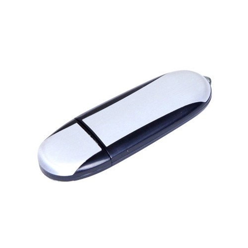 Флешка 3.0 промо овальной формы USB 3.0, , серебристый/черный
