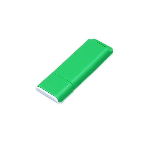 Флешка 3.0 прямоугольной формы USB 3.0, оригинальный дизайн, двухцветный корпус,, зеленый/белый
