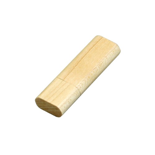 Флешка эргономичной прямоугольной формы USB 2.0, с округленными краями, дерево,, натуральный