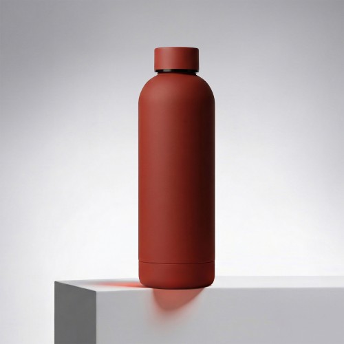 Вакуумная термобутылка Cask Waterline, soft touch, 500 мл, тубус, красный