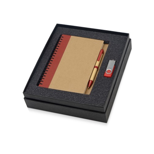 Подарочный набор Essentials с флешкой и блокнотом А5 с ручкой USB 2.0, синий