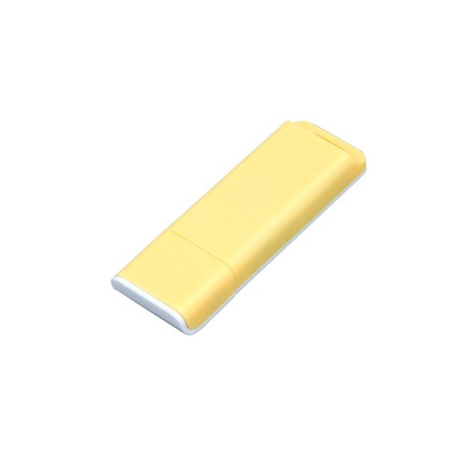 Флешка 3.0 прямоугольной формы USB 3.0, оригинальный дизайн, двухцветный корпус,, желтый/белый